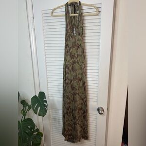 WeWoreWhat Green and Brown Maxi Dress